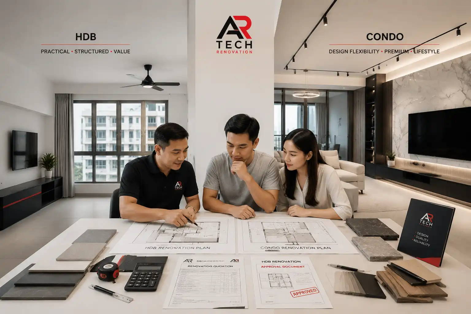 HDB vs condo renovation differences in Singapore