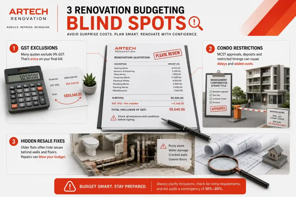 Three Singapore renovation budgeting blind spots homeowners should plan for